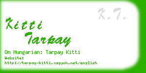 kitti tarpay business card